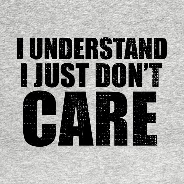 I Understand I Just Dont Care Funny Quote by Bazzar Designs